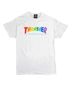 Remera Thrasher Rainbow (Blanca)