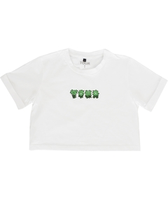 Crop Top Weed Logo TOUR (Blanco)