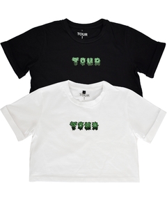 Crop Top Weed Logo TOUR (Blanco) - comprar online
