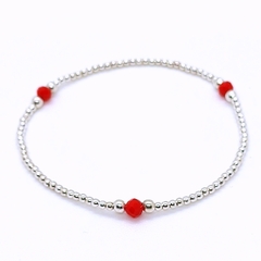 Pulsera Trinidad > Plata #2 + Cristal rojo #4