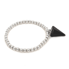 Pulsera De Plata #4 C/ Dije Obsidiana