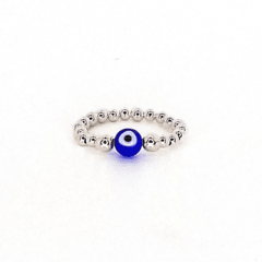 Anillo De Plata #3 + Ojo Azul