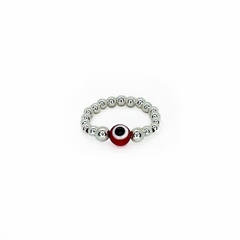 Anillo De Plata #3 + Ojo Turco Rojo - comprar online