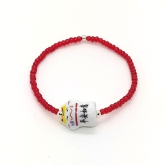 Pulsera Koun Amarilla + Mostacilla Checa Roja (Ed. Limitada)