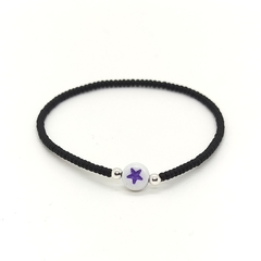 Pulsera Estella > Mostacilla Checa Negra + Estrella Violeta