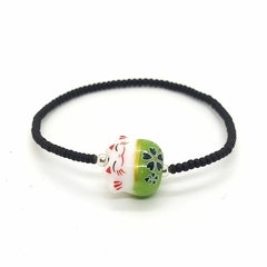 Pulsera Neko Verde + Mostacilla Checa Negro Mate (Ed. Limitada)