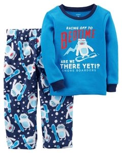 Talle: 12 Meses Carter's - Pijama 2 Piezas Pantalón de Polar/Microfleece Yeti