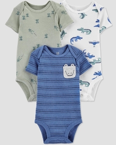 Talle: 24 Meses Just One You by Carter's - Set de 3 Bodys Algodón - Manga Corta