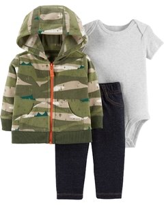 Talle: 6, 12, 18 y 24 Meses - Carter's Conjunto de 3 Piezas Campera Polar/Microfleece