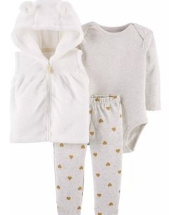 Talle: 6 y 12 Meses Carter's - Set de 3 Piezas Chaleco Polar / Microfleece