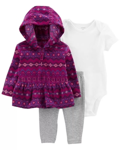 Talle: 3 Meses Carter's - Set de 3 Piezas Polar / Microfleece