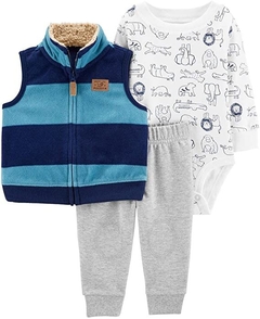 Talle: 3 Meses Carter's - Set de 3 piezas Chaleco Polar / Microfleece