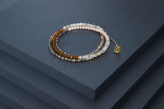 Imagen de Art.2321 Set de tres collares en combinación Colette silver ambar.