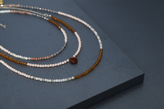Art.2321 Set de tres collares en combinación Colette silver ambar. - comprar online