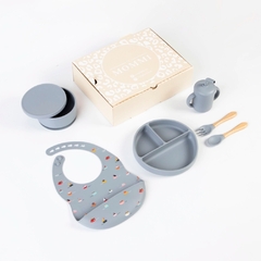 Set Completo de Silicona para Comer "GRIS BARQUITOS" - comprar online