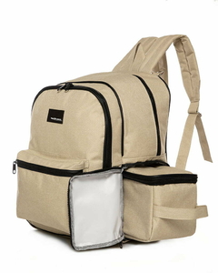 Mochila maternal ALFONSO "MELANGE BEIGE" - comprar online