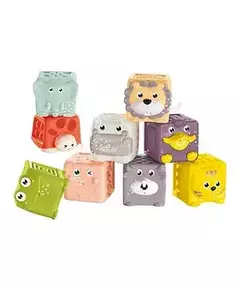 Set de 9 cubos de silicona animalitos