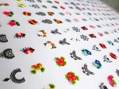 Cartelão Adesivos 3D Renda + Flores - 240 ADESIVOS (120 Pares)