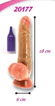 DILDO CON VIBRACIÓN 28 CM CON BASE DE SUCCION MODELO 20287