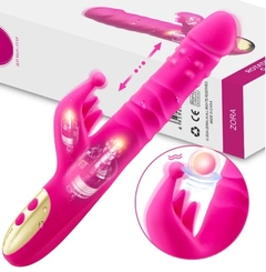 VIBRADOR ZORA CON ROTACIÓN Y PISTON 16 FUNCIONES RECARGABLE USB