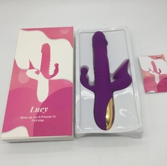 VIBRADOR LUCY TRIPLE PISTON Y SUCCION USB 25 CM - comprar en línea