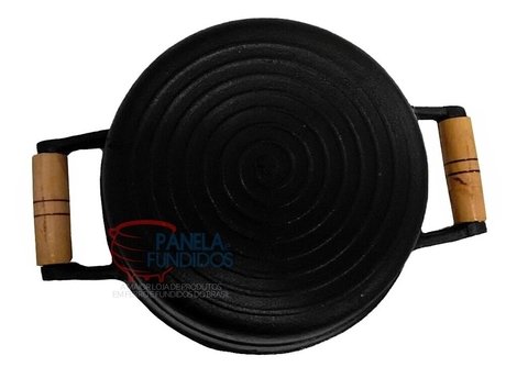 Caçarola de ferro 20cm com tampa de vidro - Panelas de Ferro Fundido | Forno Fogão a Lenha | Forno Ferro Fundido