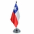 Bandeira De Mesa Chile Com Mastro 29 Cm Altura