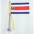 Mini Bandeira Costa Rica C/ Ventosa Poliéster (5,5cm X 8,5cm)