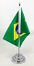 Bandeira Mesa Dupla Face Brasil Mastro 29 Cm Alt Cetim - comprar online