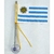 Mini Bandeira Uruguai C/ Ventosa Poliéster (5,5cm X 8,5cm)