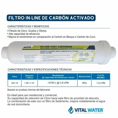 Cartucho Purificación In-line para Dispenser y Ósmosis Inversa de agua - comprar online