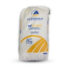 Sal Gruesa Industrial NO yodada Purificada y Seca de 25 kg.