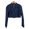 Blazer Cropped Alfaiataria Eliane | Azul Marinho