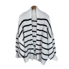 Cardigan Amber Listrado | BRANCO