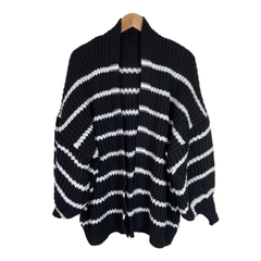 Cardigan Amber Listrado | PRETO