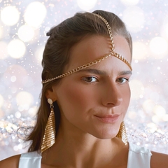 Headband de Corrente Dourado