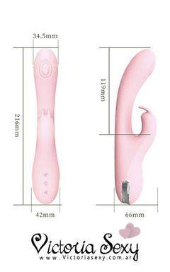 Vibrador doble estimulo con pulsador en punto g recargable USB Zoe 2 - Art 6826 - comprar online