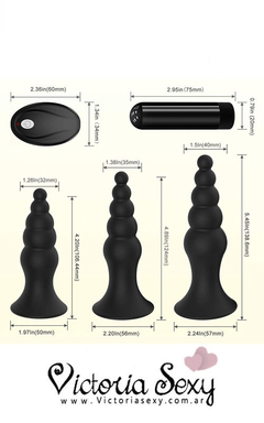 Kit de Dilatadores anales Initiation kit 3 con vibro y control USB - art 4207 - comprar online