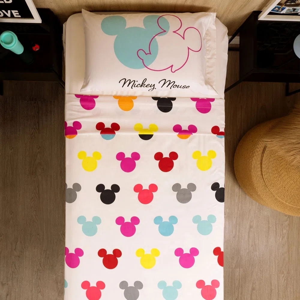 Juego de sábanas Mickey y Minnie - 100% algodón -New discount.com