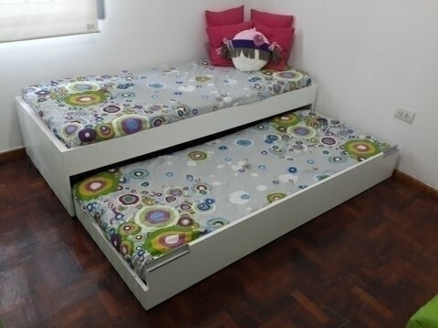 Cajón de cama 90 x 190 con somier BUDDY - azul marino