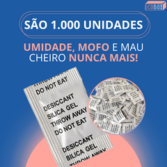 Anti Mofo e Umidade Sílica Gel Desumidificador 1.000 Sachês - comprar online