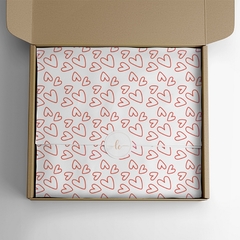 200 Folhas Papel De Seda Premium 35x50cm Estampado Coração - comprar online