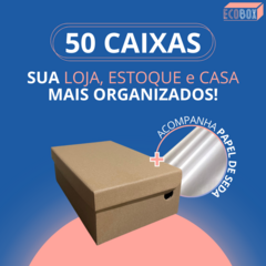 50 Caixas de Papelão Para Sapato Parda 28x18x9,5cm - comprar online