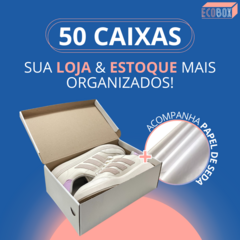 50 Caixas de Papelão Para Sapato Branca 28x18x9,5cm - comprar online