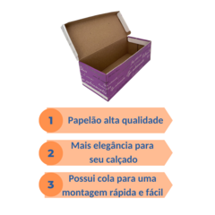 25 Caixas Para Sapatilha Rasteira Personalizada 28x12x9,5cm - loja online