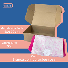 200 Folhas Papel De Seda Premium 30x70cm Estampado Coração - loja online