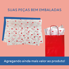 Imagem do Papel de Seda Premium Estampa Coração 35x50cm 100 Folhas