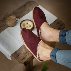 PANTUFLA ABIERTA 2126 GAMUZA BORDO