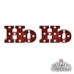 Cartel luminoso en metal "HO HO"