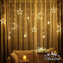 Cortina estrellas 3x80cm Blanco Calido